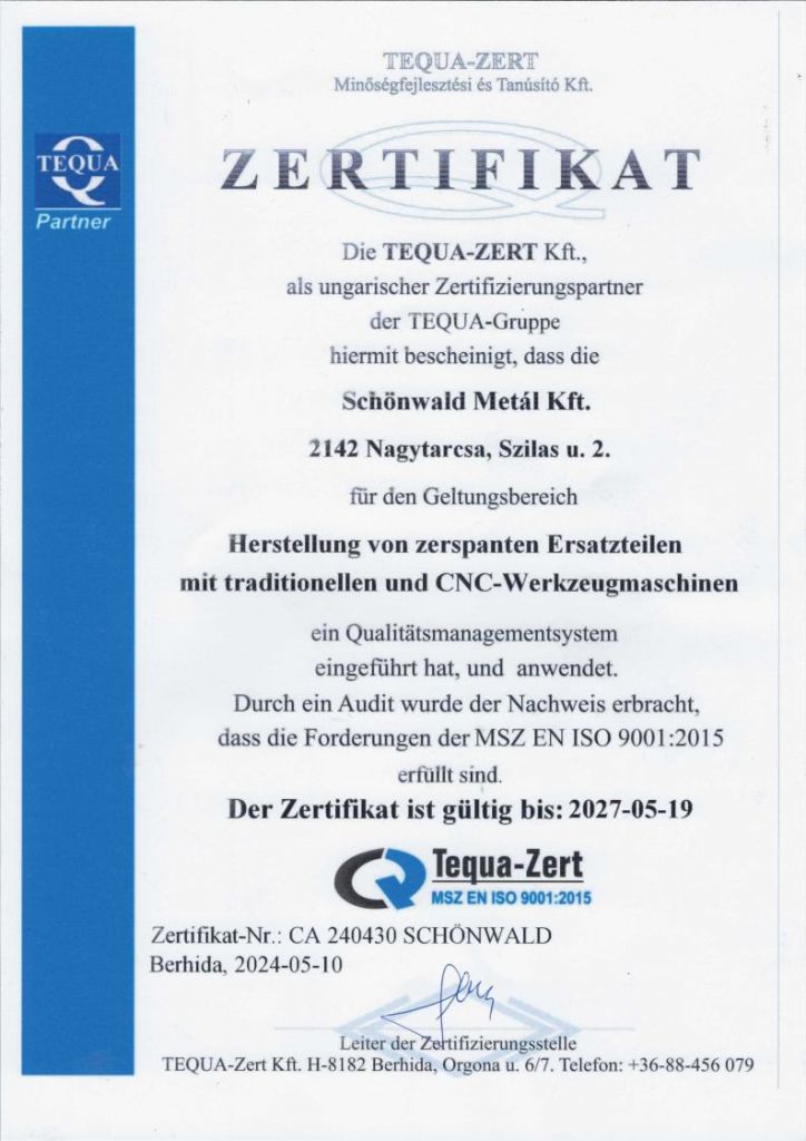 ISO9001 Zertifikat - 2027